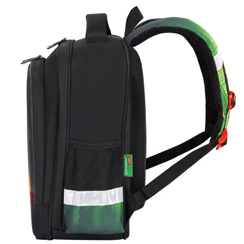 Ранец BRAUBERG KIDS STANDARD, 2 отделения, "Зеленый город", 36х28х14 см, 274428