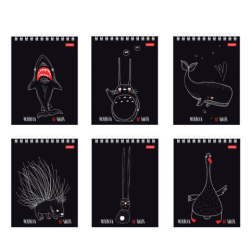 Блокнот МАЛЫЙ ФОРМАТ А6, 60 л., гребень, картон, клетка, HATBER, "Нескучные герои", 088310, 60Б6В1гр