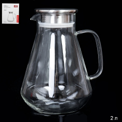 Кувшин 2000 мл стеклянный / GT-35-63 /уп 24/ Металлическая крышка