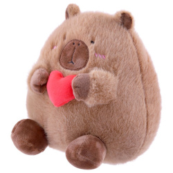 Игрушка мягкая "Капибара с сердечком", 20 см, цвет коричневый, WOOZOO (ВУЗУ), 666784