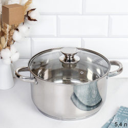 Кастрюля 5,4 л,Аванта / LB-1106-8B-5,4 /уп 1/ индукция/ Гофрокороб/ KISIGA