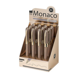 Ручка шариковая BRUNO VISCONTI MONACO SPACE, СИНЯЯ, серый корпус с глиттером, линия 0,4 мм, 20-0125/51