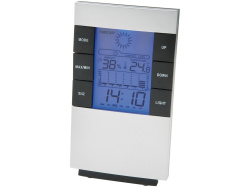 Метеостанция «Statio» с часами-будильником, Цвет серебристый, черный