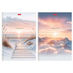 Тетрадь А4 96 л., HATBER, спираль, клетка, матовая ламинация, "В моменте" (микс в спайке), 96Т4лВ1сп