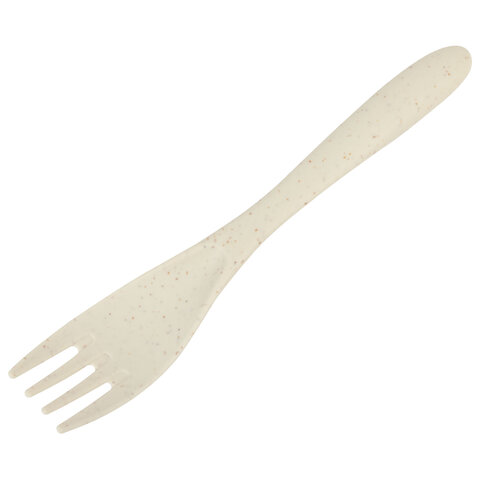 Ланч-бокс контейнер, 1 секция, 3 отделения, 1,4 л, ложка, вилка, 8х21х14 см, бежевый, JOYLUX ECO, 609346