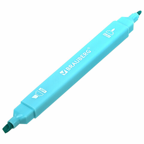 Набор текстовыделителей двусторонних 6 ПАСТЕЛЬНЫХ ЦВЕТОВ, BRAUBERG "Macaroon", линия 1-5 мм, 152513