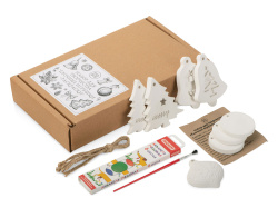 Набор для творчества «Ёлочные игрушки-раскраски», Цвет белый/разноцветный