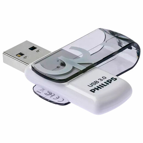 Флеш-диск 32 GB PHILIPS VIVID, разъем USB 3.0, черный, FM32FD00B/97