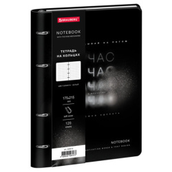 Тетрадь на кольцах А5, 175х215 мм, 120 л., под кожу, BRAUBERG VISTA, "Сейчас", 405212