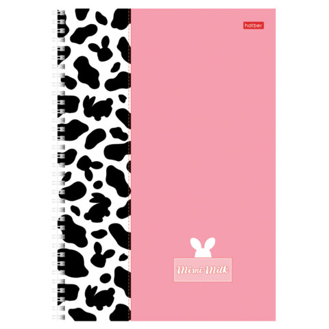 Тетрадь А4 96л. HATBER гребень, клетка, матовая ламинация, Mimimilk (микс в спайке), 087004, 96Т4лВ1гр