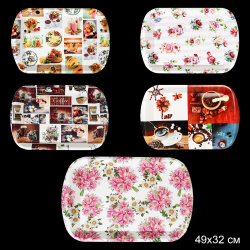 Поднос прямоугольный с ручками 49х32 см/ 50148 /уп 36/