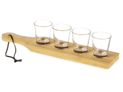 Набор стопок на бамбуковой подставке «Shots», Цвет прозрачный, натуральный