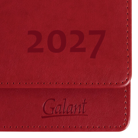 Планинг датированный 2027, 305х140 мм, GALANT "Ritter", под кожу, красный, 118207