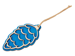 Деревянная подвеска на елку «Cedar», Цвет синий