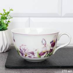 Чашка чайная 270 мл тонкостенный / LY-1205 /уп 18/72/ Ирисы