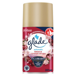 Сменный баллон 269 мл, GLADE "Пион и сочные ягоды" для автоматических освежителей, 864977