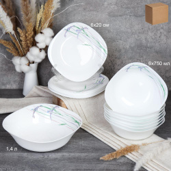 Столовый набор 13 предметов квадратный / 13/87595 (6530) /уп 2/