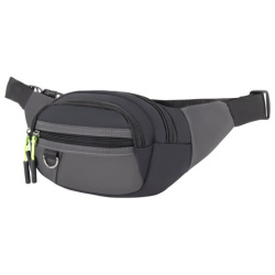 Сумка на пояс HEIKKI PROMPT (ХЕЙКИ), 2 отделения, регулируемый ремень, карман-антивор, черная, 37х14х5 см, 273928