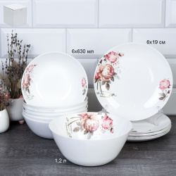 Столовый набор 13 предметов Евро Дэй / 13/FLMLQP75672 (20032 /уп 4/ Чайная роза