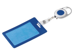 Чехол для пропуска с ретрактором «Favor», Цвет синий