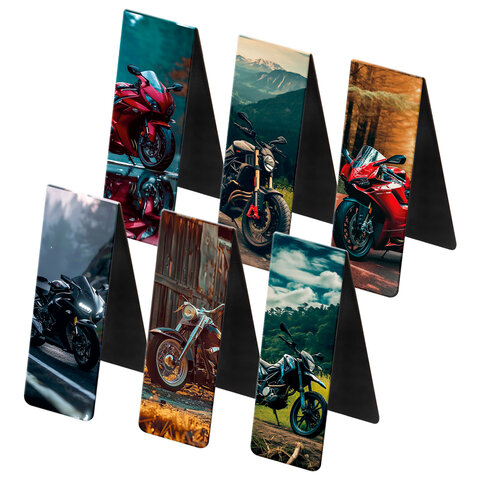 Закладки для книг МАГНИТНЫЕ, "BOYS", набор 12 штук, 60x20 мм, FUNSTER, 116656