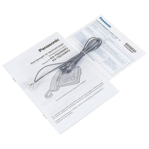 Телефон PANASONIC KX-TS2358RUB, черный, память 50 номеров, АОН, спикерфон, ЖК дисплей с часами, тональный / импульсный режим