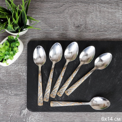 Ложка чайная 6 штук Золото Мелисса Глянец / MJX43 /уп 100/