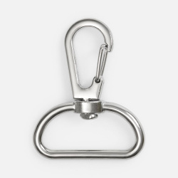 Застежка-карабин Snap Hook, L, серебристая (хром), 2,9х4 см