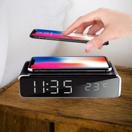 Часы электронные настольные Karmon с беспроводной зарядкой / УЦЕНКА