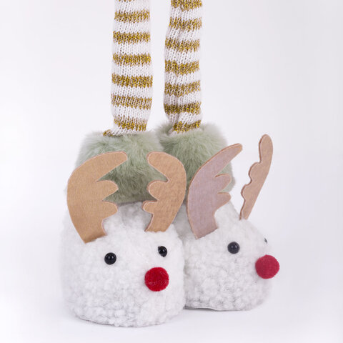 Украшение новогоднее интерьерное 64 см "Гном в тапочках", полиэстер, ЗОЛОТАЯ СКАЗКА, 592511