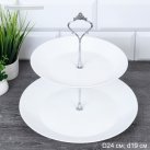 Ваза для канапе 2-х ярусная Евро Дэй белая / FLMLQP75/95 (WHITE) /уп 12/ 724014