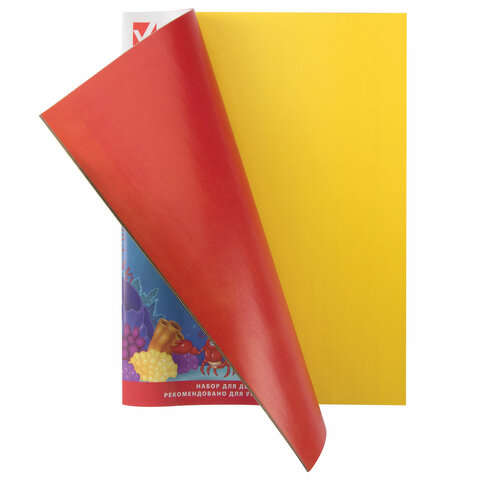 Цветная бумага А4 2-сторонняя мелованная (глянцевая), 16 листов 8 цветов, на скобе, BRAUBERG, 200х280 мм, "Морская", 129924