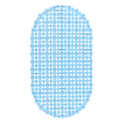 Коврик для ванны противоскользящий 68х39 см, "Молекулы", овальный, голубой, ПВХ, PRIMILA (ПРИМИЛА), 700388
