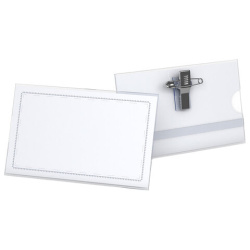 Бейдж горизонтальный ERICH KRAUSE (90х57 мм), с металлической клипсой и булавкой, 7078