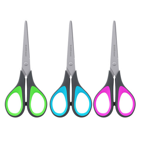 Ножницы ERICH KRAUSE EasyCut+, 17см, ассорти, блистер, 35099
