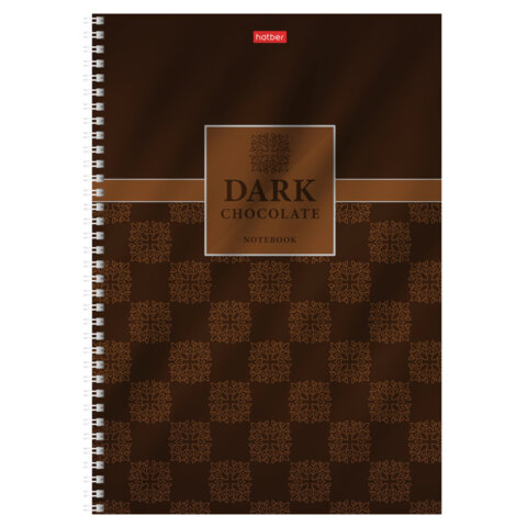 Тетрадь А4 96л. HATBER гребень, клетка, металлизирован.картон, выбороч.лак, Chocolate (микс), 083451, 96Т4мтлВ1гр