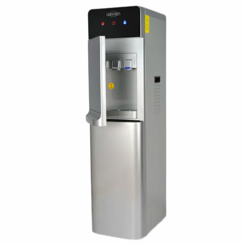 Кулер для воды VATTEN L09SE, напольный, НАГРЕВ/ОХЛАЖДЕНИЕ ЭЛЕКТРОННОЕ, бутыль снизу, 3 крана, серебристый, УТ-00001465