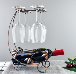 Подставка для вина и 4х фужеров Виноград Бронза / GB-T-3328 /уп 20/ металл/ 0,476