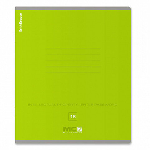 Тетрадь 18 л. ERICH KRAUSE "MC-7", линия, ассорти MIX-PACK (микс в спайке), 56301