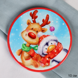 Подставка под горячее,кружку 10 см Друзья Новый Год / КD023 /уп 144/ новогодняя/746300