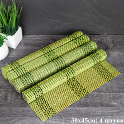 Салфетка для стола Бамбук 30х45 см 4 штуки / BBD39 /уп 60/ салатовая