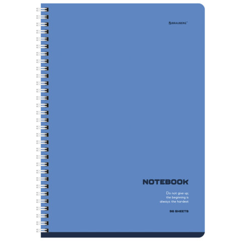 Тетради ДЭК А4 96 л. КОМПЛЕКТ 2 шт. BRAUBERG гребень, клетка, SoftTouch, КЛАССИКА BLUE, 404646
