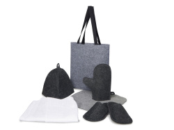 Банный набор с килтом «Healing», мужской, Цвет серый