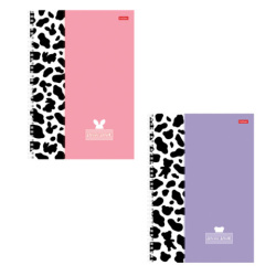 Тетрадь А4 96л. HATBER гребень, клетка, матовая ламинация, Mimimilk (микс в спайке), 087004, 96Т4лВ1гр