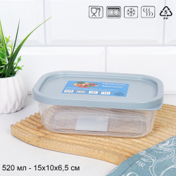 Контейнер прямоугольный 520 мл / 90432 /уп 24/240/ ДОП СКИДКА НА КОРОБ 3%