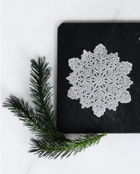 Салфетка Новогодняя 10 см Снежинка АКЦИЯ / WR41 /уп 1/ ШТУЧНО серебро