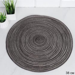 Салфетка для стола 38 см Соломка круг / YF-38 grey /уп 6/300/ серая