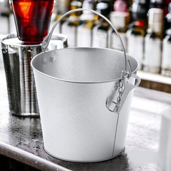 Металлическое ведро QUINTO / Ёмкость для хранения напитков во льду 6 л, с открывалкой
