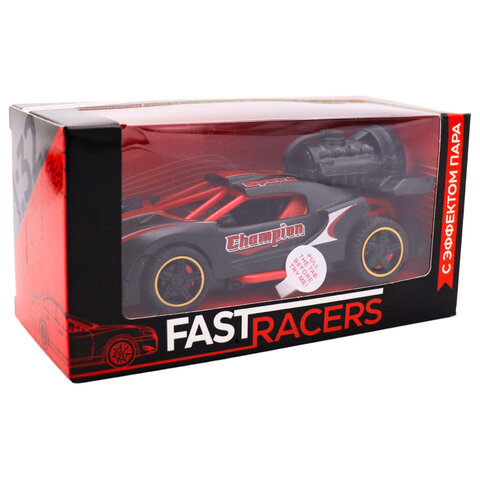 Машинка металлическая, инерционная, СВЕТ, ЗВУК, ПАР, 14 см, АССОРТИ, FUNKY TOYS