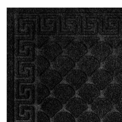 Коврик придверный 40х60 см, ЧЕРНЫЙ, грязезащитный, 430 г/м2, фактурный рисунок ЧЕШУЙКИ, ЛЮБАША, 701057